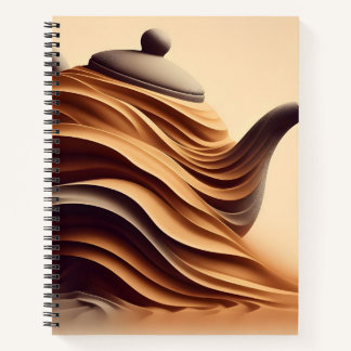 Carnet Théière abstraite minimaliste Zen fluide