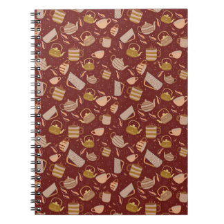 Carnet Théière de l'heure du thé d'automne Mug Motif feui