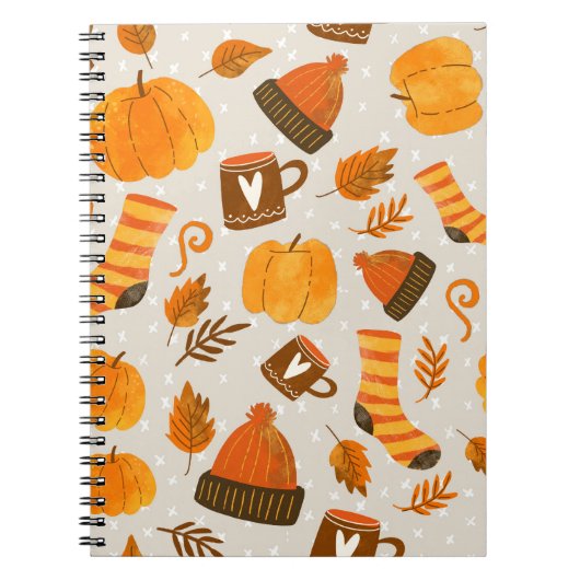 Carnet Thème d'automne Carrelage Motif transparent (Devant)