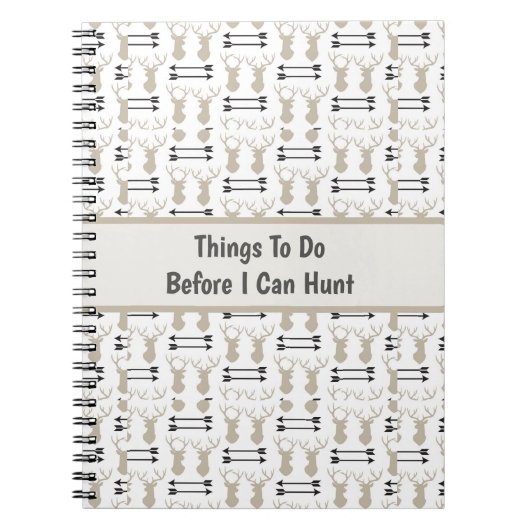 Carnet Thème de chasse avec bois de cerf et arc (Devant)