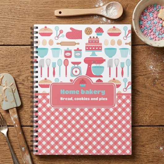 Carnet Thème de cuisine mignon Carrelage rouge Gingham