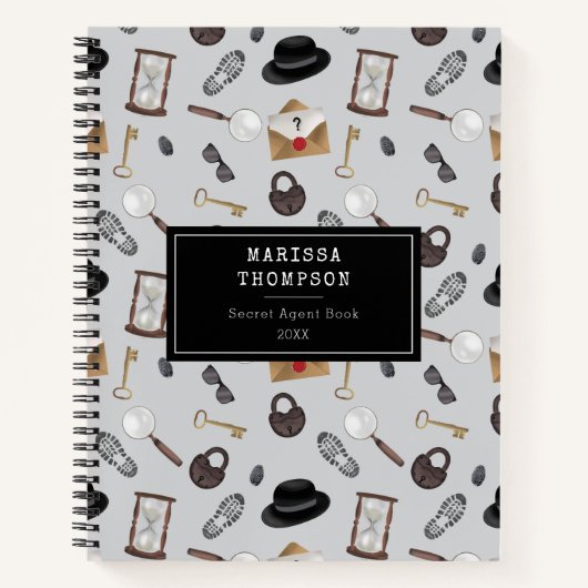 Carnet Thème de détective espion agent secret pour enfant (Devant)