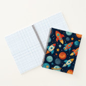 Carnet Thème de doodle de fusée cool espace et planètes e (Intérieur)