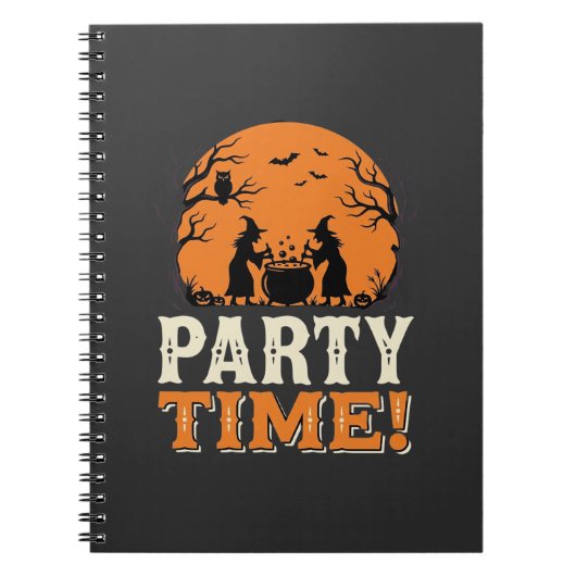 Carnet Thème de fête d'Halloween Sorcière Chaudron Design (Devant)
