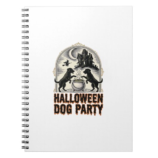Carnet Thème de fête pour chien Halloween Chaudron de sor (Devant)