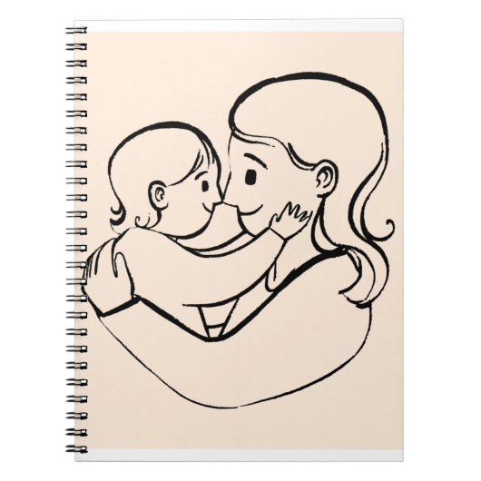 Carnet Thème de la fête des mères Design mignon. (Devant)