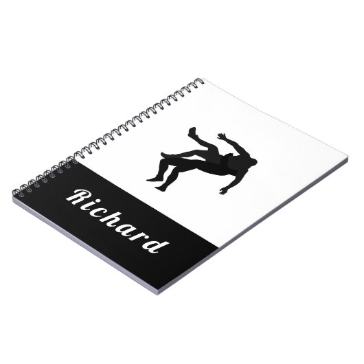 Carnet Thème de lutte noir et blanc Conception Nom du lut (Côté gauche)