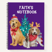 Carnet Thème de Noël de Chiens mignons (Devant)