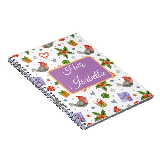 Carnet Thème de Noël mignon customisé (Côté Droit)