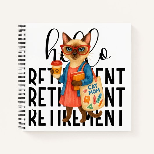 Carnet Thème de retraite de chat pour Dame de cantine (Devant)