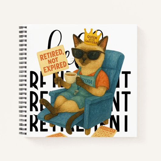 Carnet Thème de retraite de chat pour Dame de Cantine (Devant)