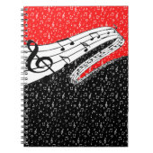 Carnet Thème musical rouge et noir (Devant)