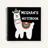 Carnet Thème Noël de la Cute Llama (Devant)