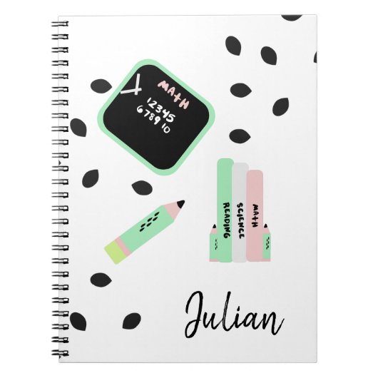 Carnet Thème Pastèque Retour à l'école Enfants Nom (Devant)