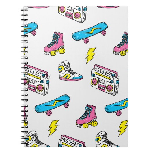 Carnet Thème Radio Skateboard Basket vintage (Devant)