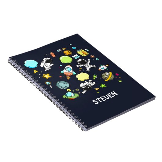 Carnet Thème spatial cool - Astronauts & Rocket Ships (Côté Droit)