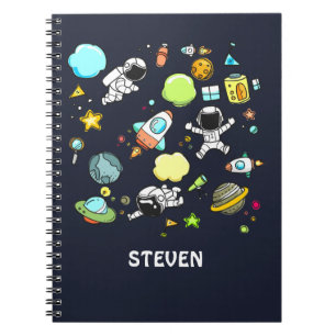 Carnet Thème spatial cool - Astronauts & Rocket Ships
