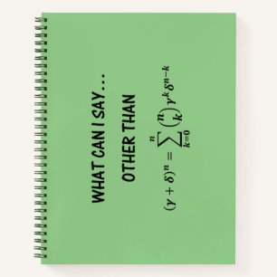 Carnet Théorème Binomial Math Humour Plaisanterie Que pui