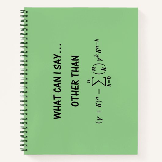 Carnet Théorème Binomial Math Humour Plaisanterie Que pui (Devant)