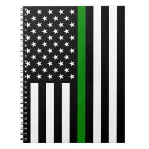 Carnet Thin Green Line Military & Veterans American Flag