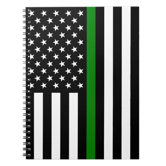 Carnet Thin Green Line Military & Veterans American Flag (Devant)