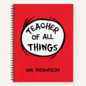 Carnet Thing One Thing Two - Professeur de toutes choses (Devant)