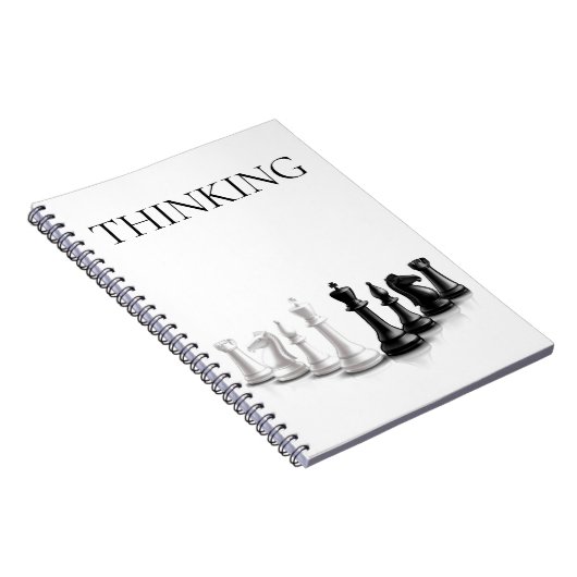 Carnet Thinking Quote Black Text Chess Pieces Notebook (Côté Droit)