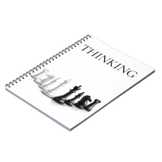 Carnet Thinking Quote Black Text Chess Pieces Notebook (Côté gauche)