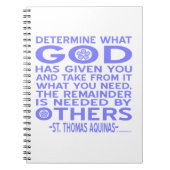 Carnet Thomas d'Aquin Dieu Donné Bleu Clair (Devant)