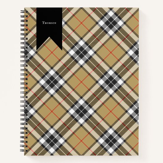 Carnet Thomson Camel Tartan Plaid Motif de la mode famili (Devant)