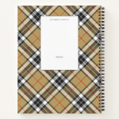 Carnet Thomson Camel Tartan Plaid Motif de la mode famili (Dos)