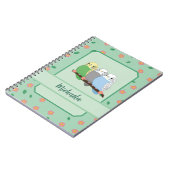 Carnet Three Cute Budgies Floral Cherry Spiral Notebook (Côté gauche)