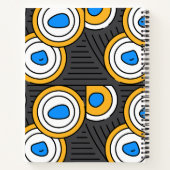 Carnet Tibet moderne motif abstrait en bleu noir (Dos)