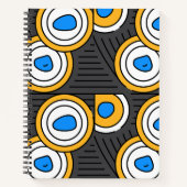 Carnet Tibet moderne motif abstrait en bleu noir (Devant)