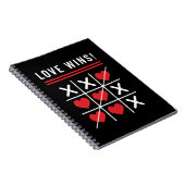 Carnet Tic Tac Toe Love gagne Anniversaire Saint-Valentin (Côté Droit)