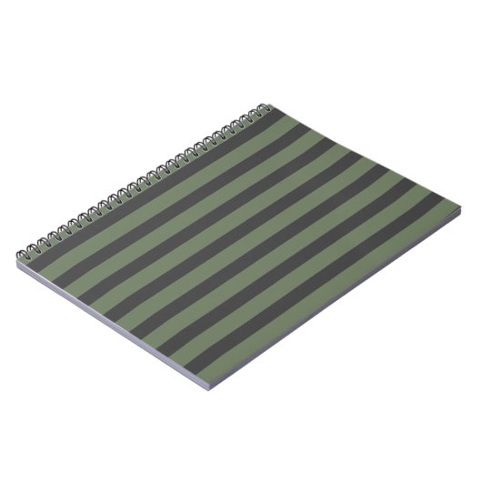 Carnet Tic vert olive rayé moderne (Côté gauche)