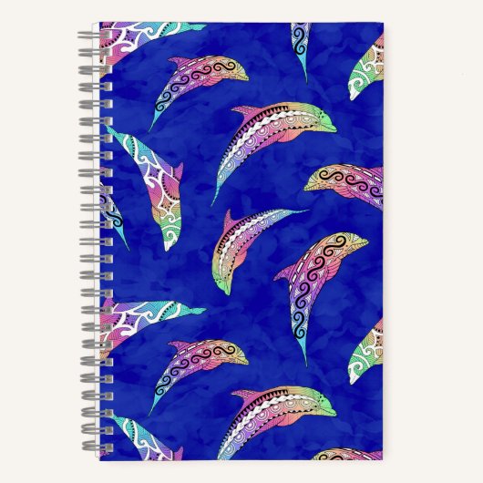 Carnet Tie Dye Animaux marins Dolphins Marlins (Recto)