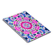 Carnet Tie Dye Mandala Motif Denim bleu et rose (Côté Droit)