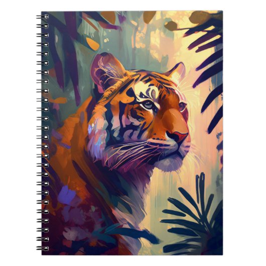 Carnet Tiger Animal Portrait Peinture Faune À L'Extérieur (Devant)