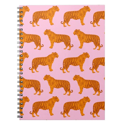 Carnet Tiger animal rose moderne (Devant)