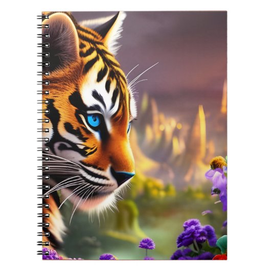 Carnet Tiger Cub, Fleurs Violettes (Devant)