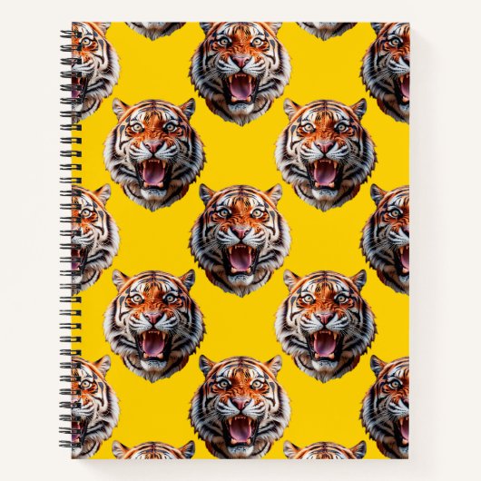 Carnet Tiger Head Pattern Design Yellow  (Devant)