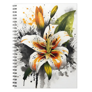 Carnet Tiger Lily- Watercolor flowers