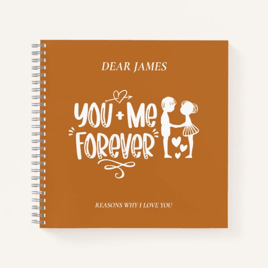 Carnet Tiger Oeil Orange Raisons Pourquoi Je T'Aime Carne (Devant)