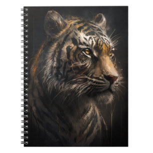 Carnet Tiger Portrait Animal Nature Faune Peinture Art