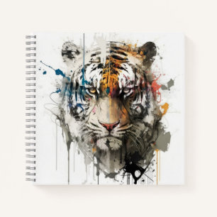 Carnet Tiger Portrait Animal Peinture Faune En Plein Air