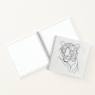 Carnet Tiger's Head Line Art
