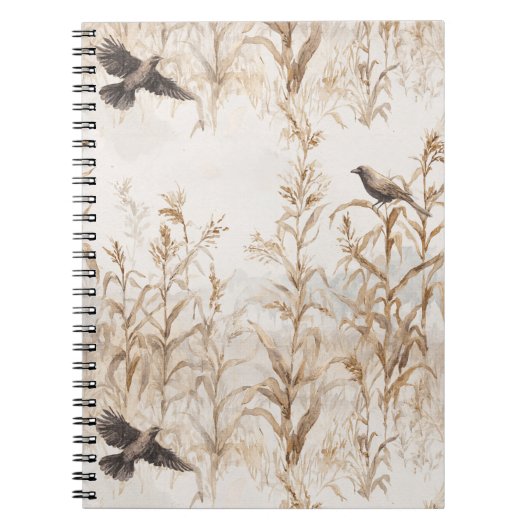 Carnet Tiges de maïs Oiseaux Automne (Devant)
