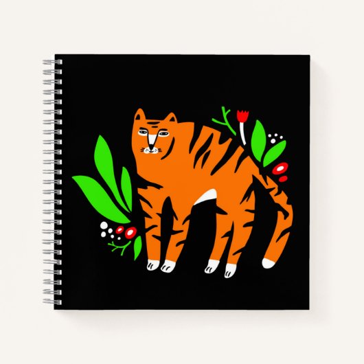 Carnet Tigre à flowers (Devant)
