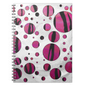 Carnet Tigre à pois rose chaud et impression noir (Devant)
